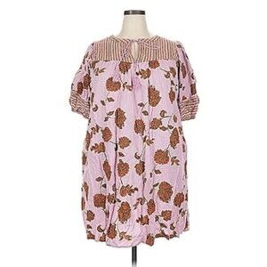 Knox Rose Women’s Pink Casual Dress XXL Cottagecore Floral Boho Cotton New